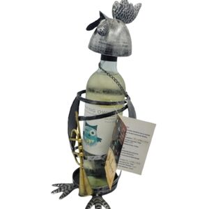 Indoor Accents Rooster Wine Bottle Holder Metal Chicken Home Decor New With Tags